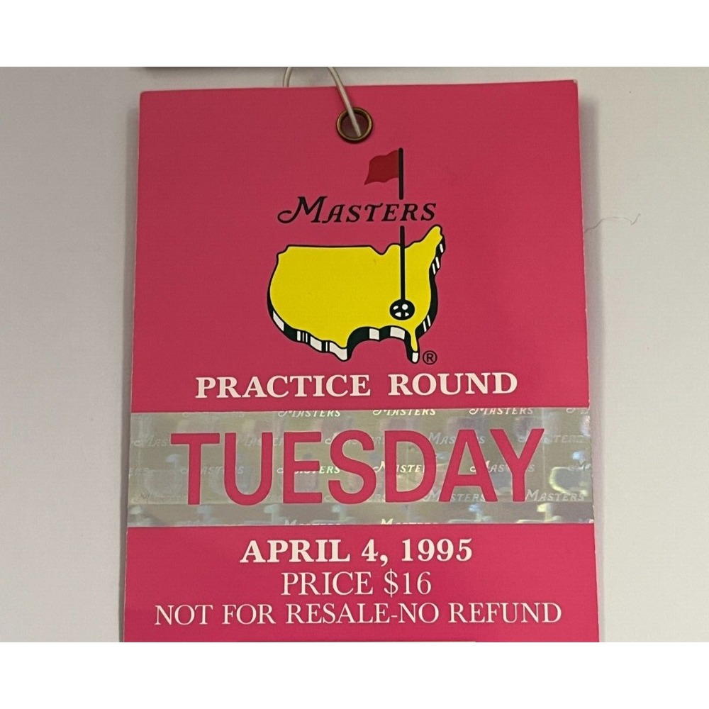 1995 Augusta Masters Tuesday Practice Round Ticket Tiger Woods Debut‎ Year Golf